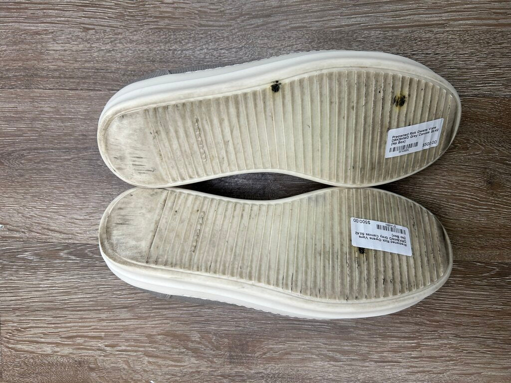 Preowned Rick Owens Vans DRKSHWD Grey Canvas Sz.42 (No Box)