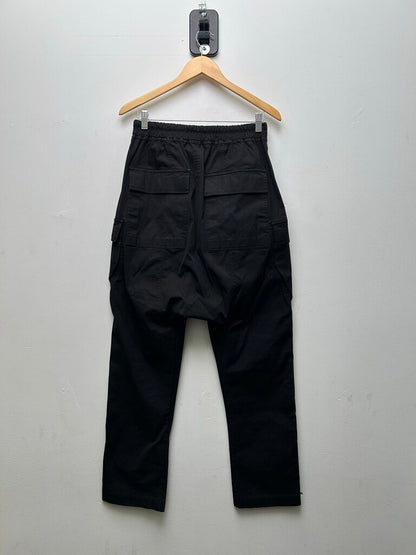 Preowned Rick Owens Black Cropped Cargos Sz.36