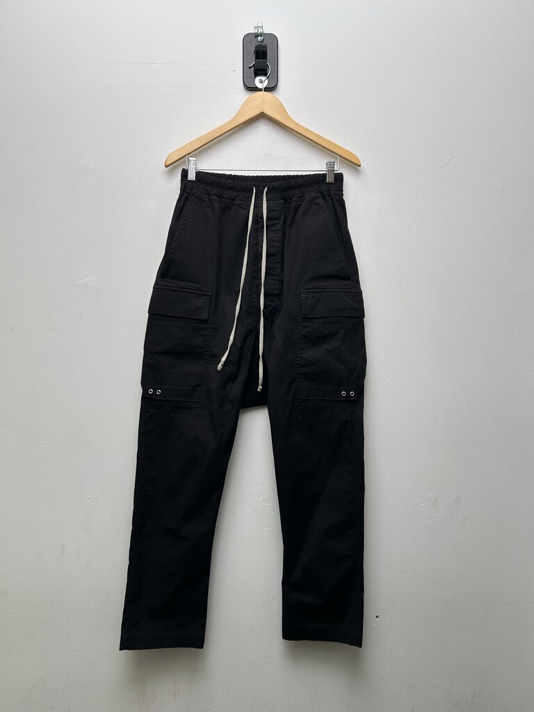 Preowned Rick Owens Black Cropped Cargos Sz.36