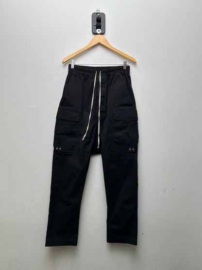 Preowned Rick Owens Black Cropped Cargos Sz.36