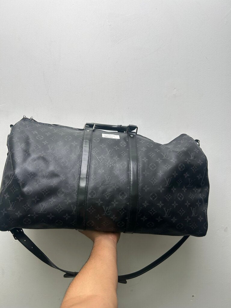 Preowned Louis Vuitton Black Grey Monogram Duffle