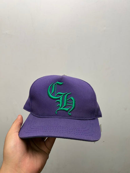 Preowned Chrome Heart CH Purple Green Hat