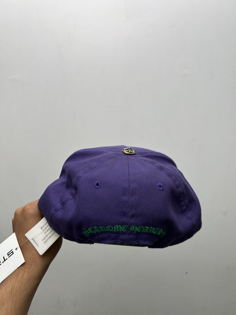 Preowned Chrome Heart CH Purple Green Hat