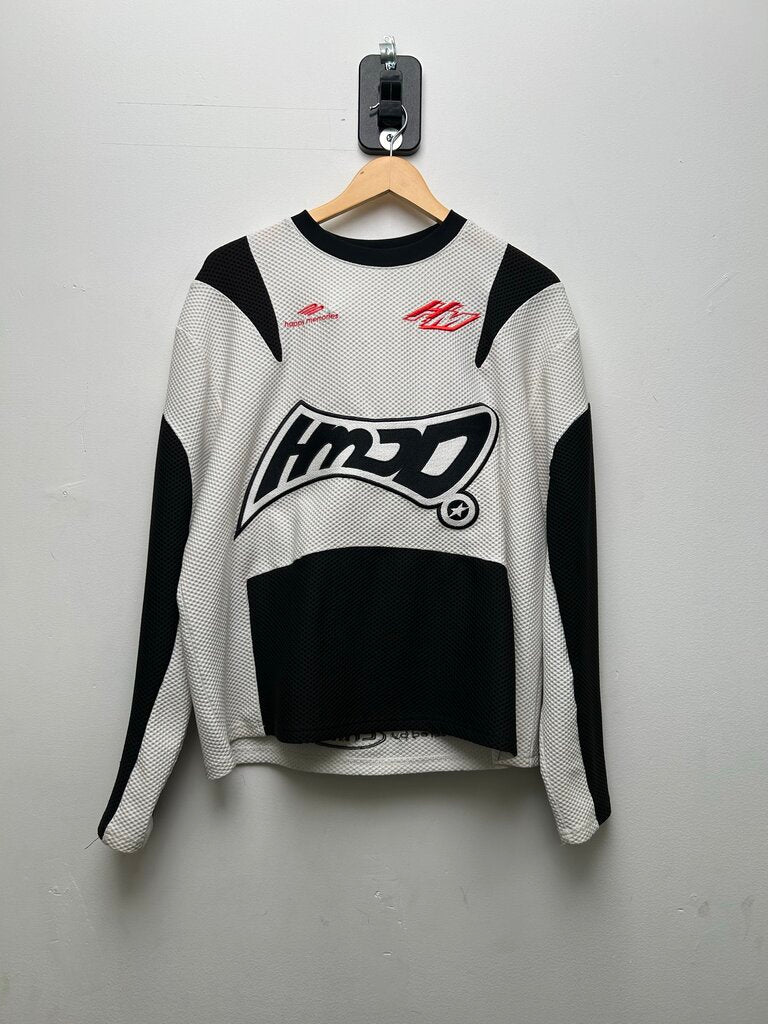 Preowned HMDD White Black Red Ls Jersey Sz.Small