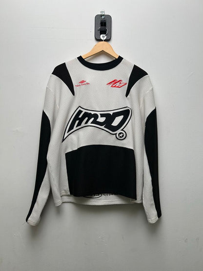 Preowned HMDD White Black Red Ls Jersey Sz.Small