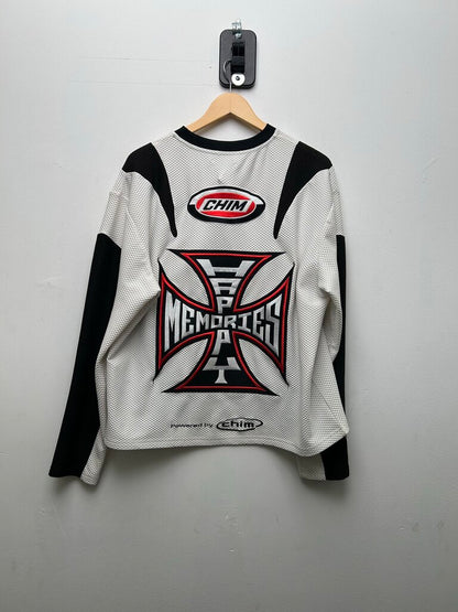 Preowned HMDD White Black Red Ls Jersey Sz.Small