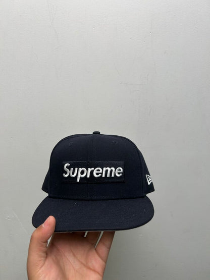 Preowned Supreme Navy Championship Ring Hat Sz.7 5/8