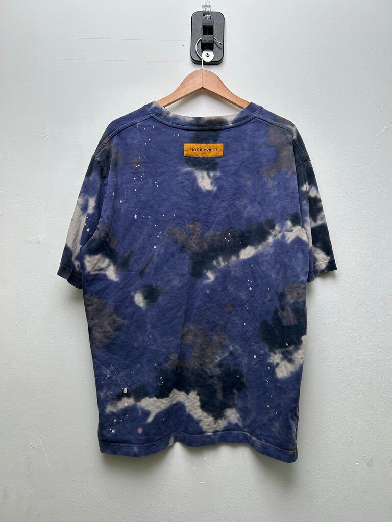 Preowned Louis Vuitton Blue Splash Camo Tee Sz.4L