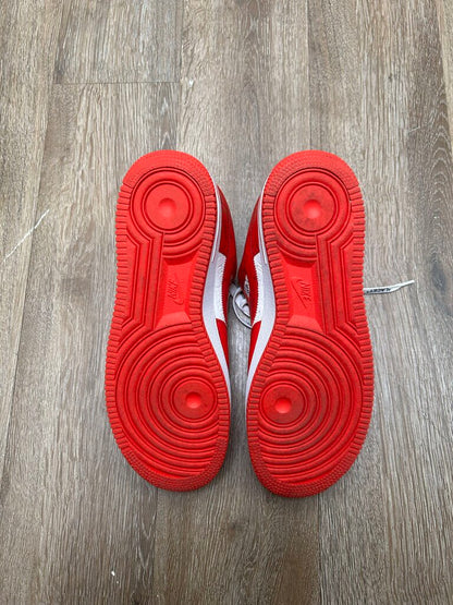 Preowned Nike AF1 Louis Vuitton Red White Sz.9