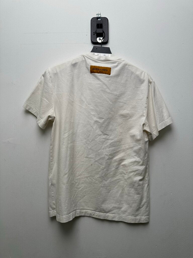 Preowned Louis Vuitton White Studio Homme Tee Sz.Medium