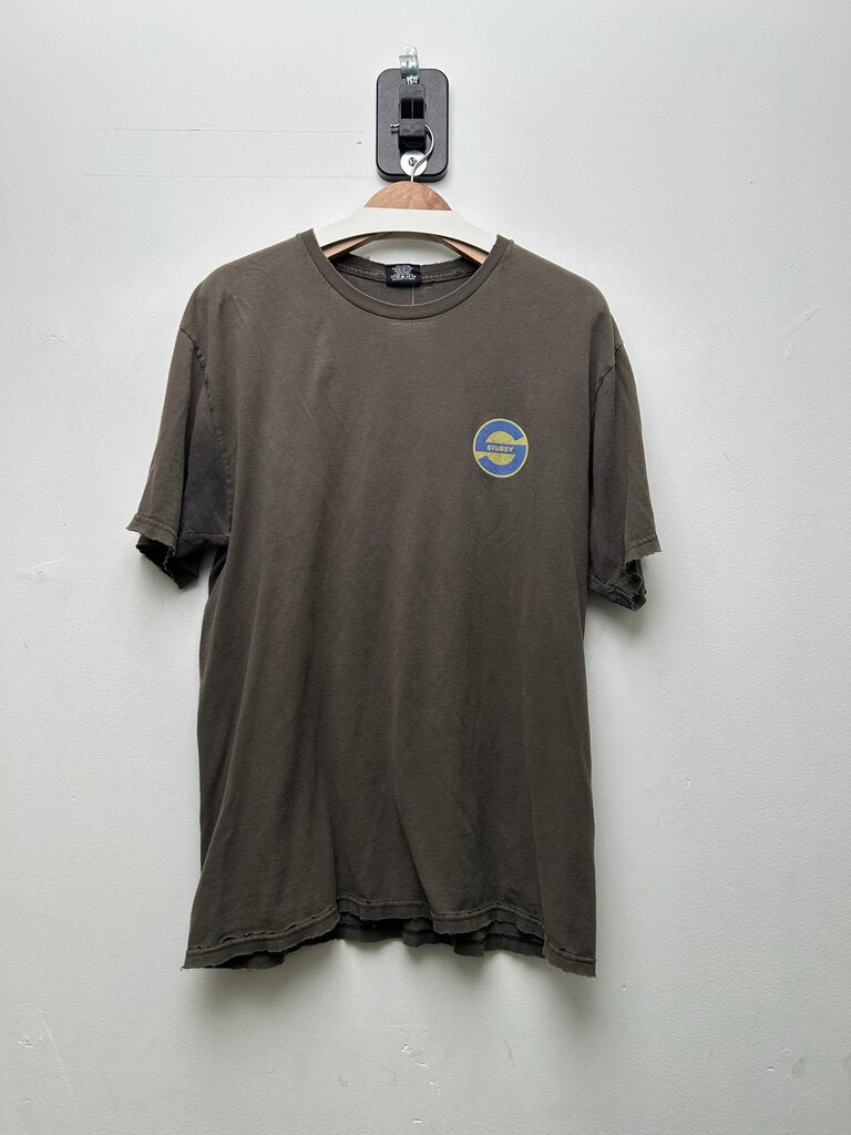 Vintage Stussy Brown Yellow Blue Distressed Tee sz.L