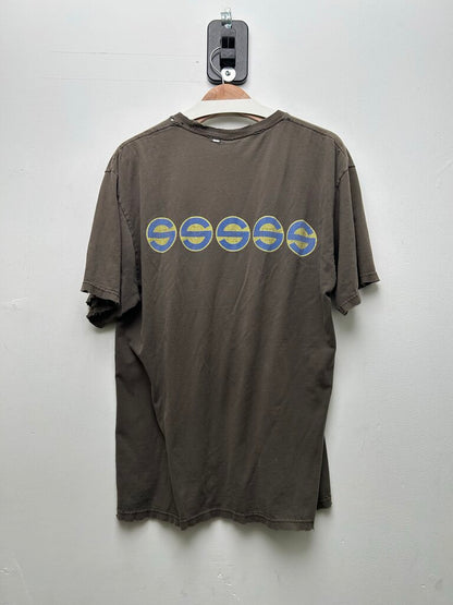 Vintage Stussy Brown Yellow Blue Distressed Tee sz.L