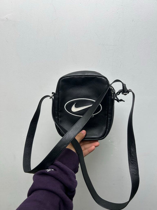 Preowned Supreme Nike Leather Black Side Bag