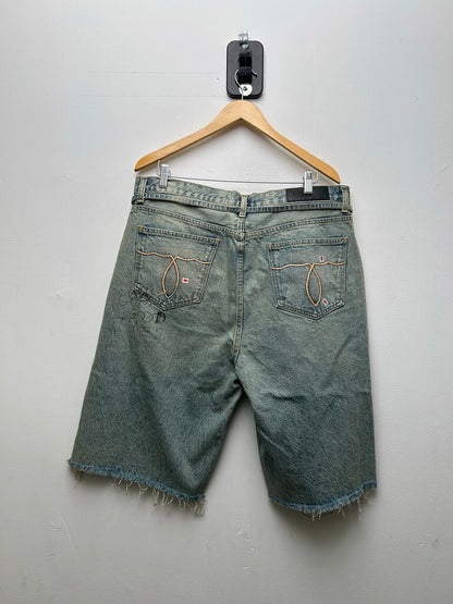 New Paly Light Wash Denim Cut Off Good Times Shorts Sz.36