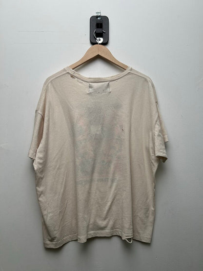 New Paly Seeing Faces Anxiety Reversible White Tee Sz.Large