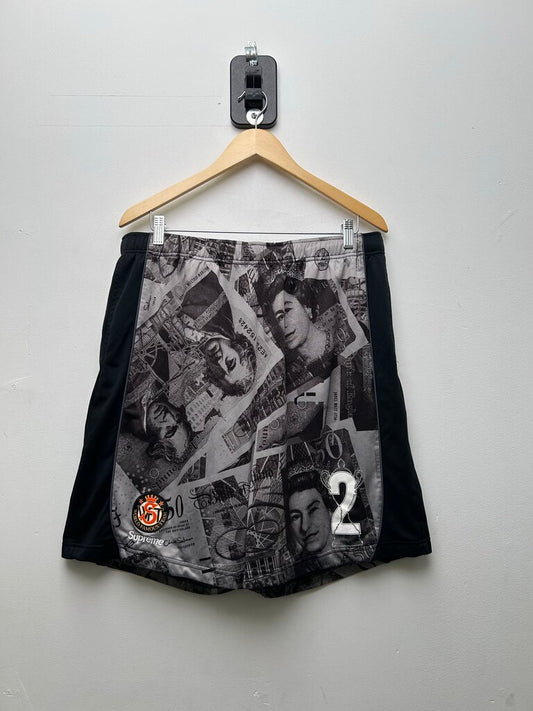 Preowned Supreme Black White Pounds Mesh Shorts Sz.XL