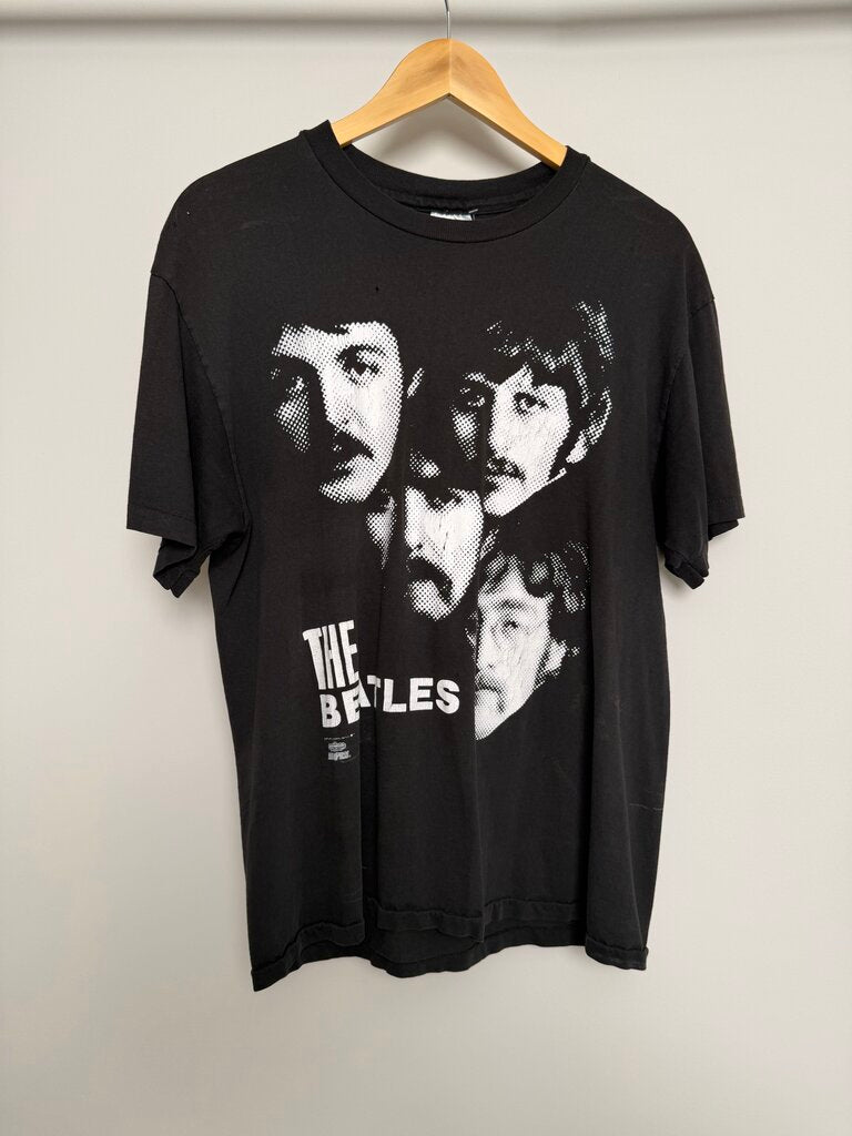 1991 Beatles Black White Tee size L