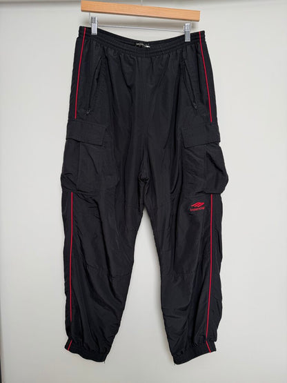 Preowned Balenciaga 3B Nylon Cargo Black Joggers size S/M