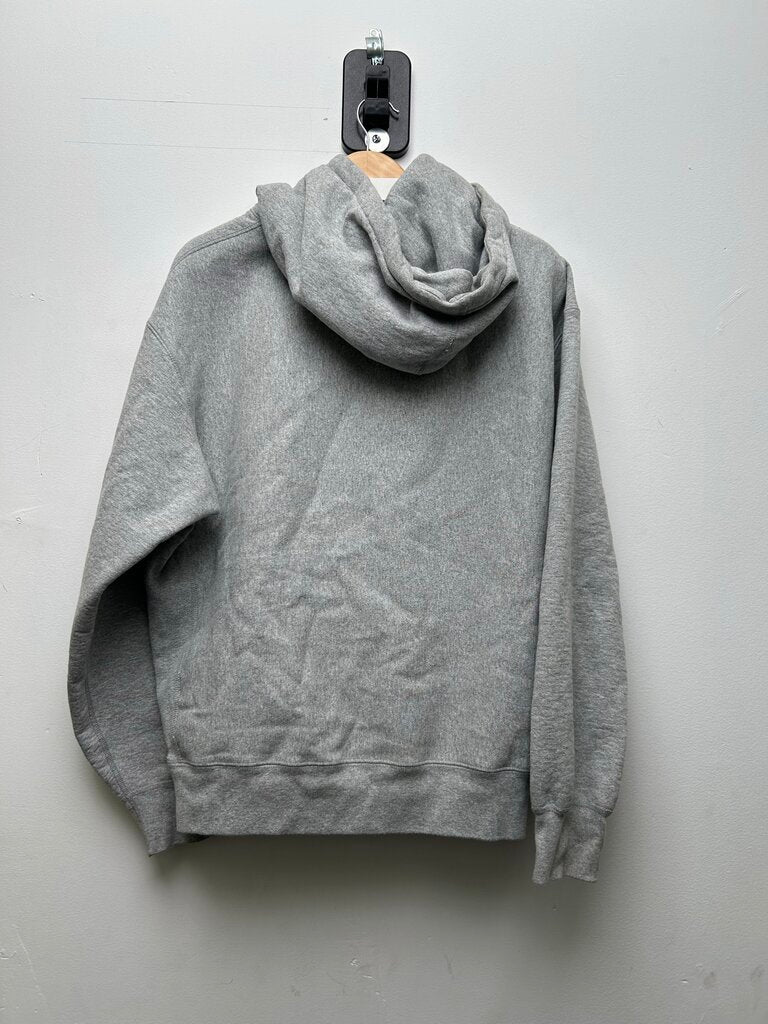 Preowned Supreme Grey Navy Box Logo Hoodie Sz.Medium