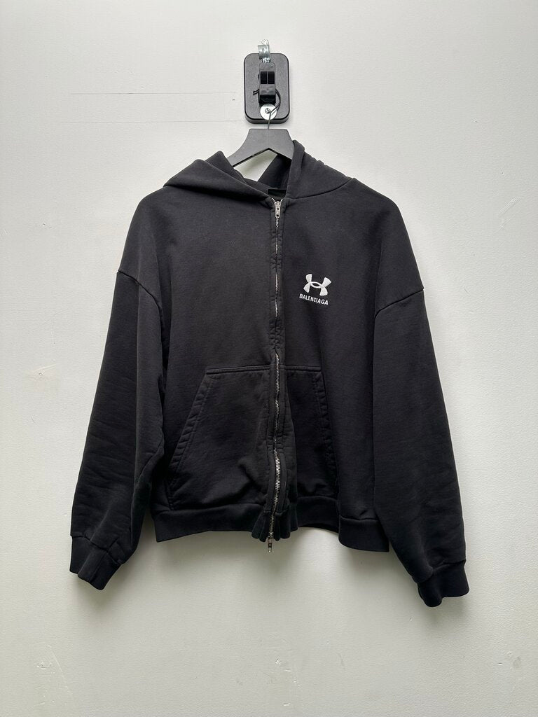 Preowned Balenciaga Under Armor Black Zip Sz.Large