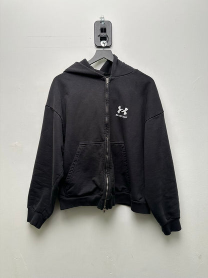 Preowned Balenciaga Under Armor Black Zip Sz.Large