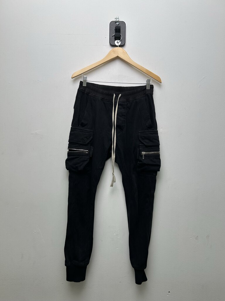 Preowned Rick Owens FOG S/S 22 Black Zipper Cargo Cuff Sz.38