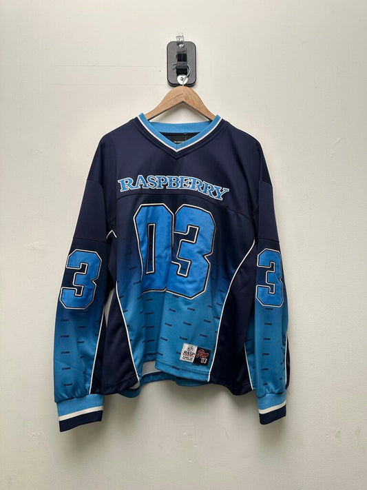 Preowned Gv Gallery Raspberry Blue 03 Long Sleeve Sz.Large