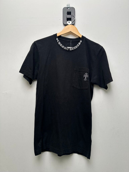 Preowned Chrome Hearts Black Cross Pocket Tee Size Medium