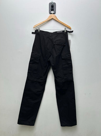 New Balenciaga Black Cargo Pants Size XXS