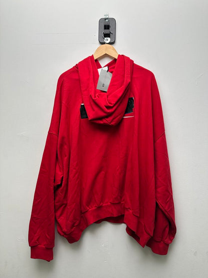 New Balenciaga Red Campaign Tape Hoodie Size 2