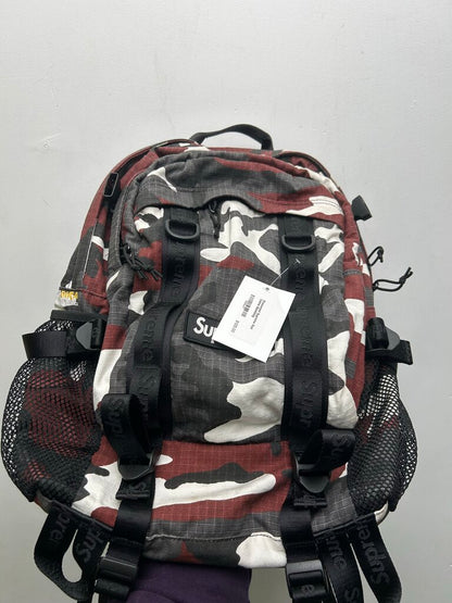 Preowned Supreme Red Camo Bookbag