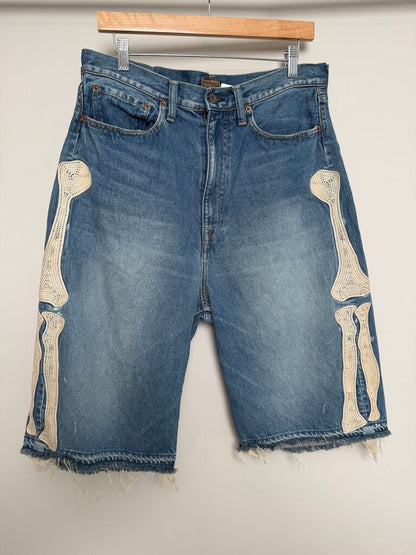 Pre-Owned Kapital Indigo Bone Shorts Sz. 34