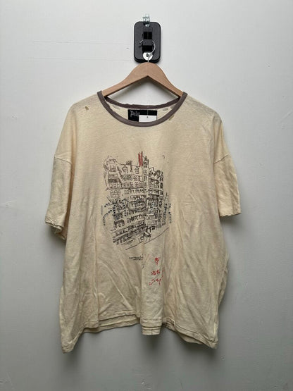 Preowned Paly Chelsea Hotel Cream Ringer Tee Size Medium