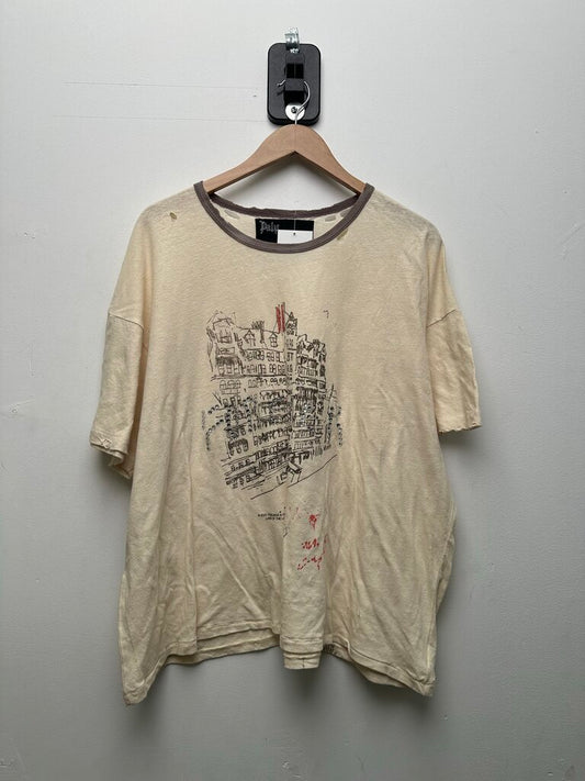 Preowned Paly Chelsea Hotel Cream Ringer Tee Size Medium