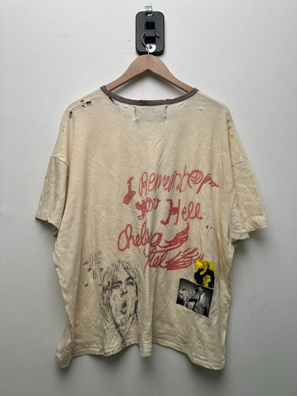 Preowned Paly Chelsea Hotel Cream Ringer Tee Size Medium