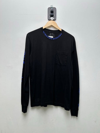 Preowned Chrome Hearts Black Neck logo Long Sleeve Size Medium