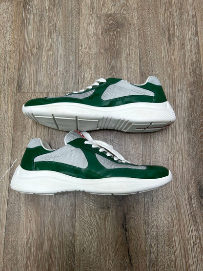 Preowned Prada Americas Cups White Silver Green sz.10(11.5M)