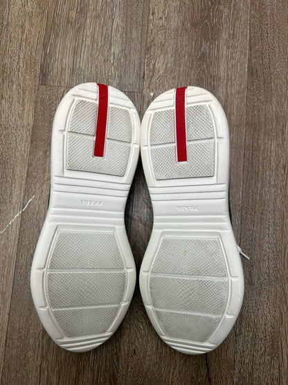 Preowned Prada Americas Cups White Silver Green sz.10(11.5M)