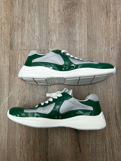 Preowned Prada Americas Cups White Silver Green sz.10(11.5M)