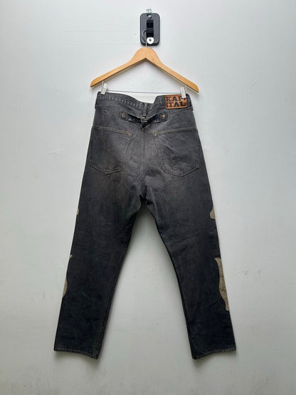 Preowned Kapital Black Cream Bone Denim sz.34
