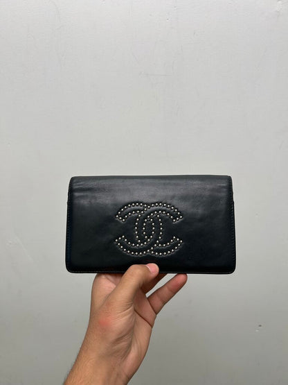 Preowned Chanel Studded CC Long Wallet