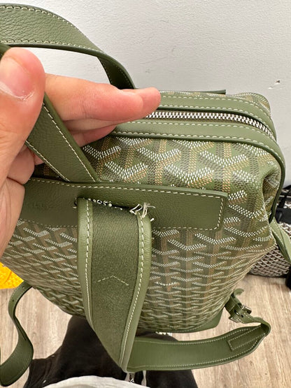 Preowned Goyard Khaki Cisalpin Bookbag Strap Flaw