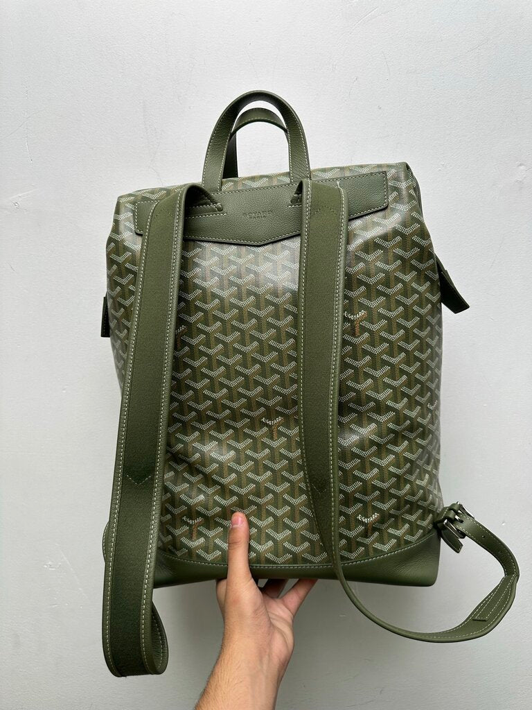 Preowned Goyard Khaki Cisalpin Bookbag Strap Flaw