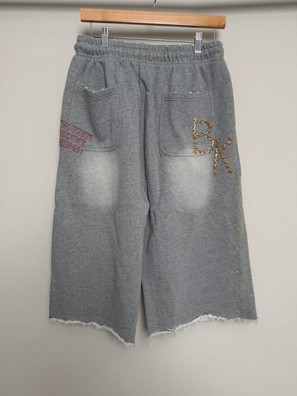 New Boredom Kills Grey Collegiate 3 qtr Shorts size S