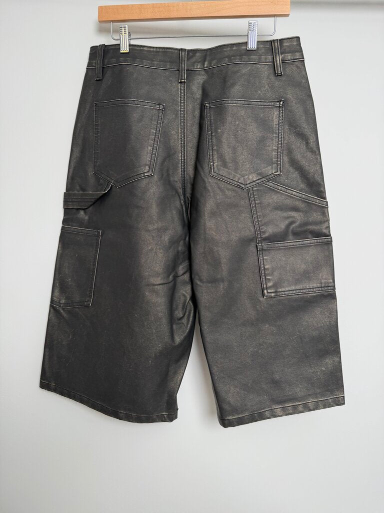 New Boredom Kills Black Leather Shorts size 40