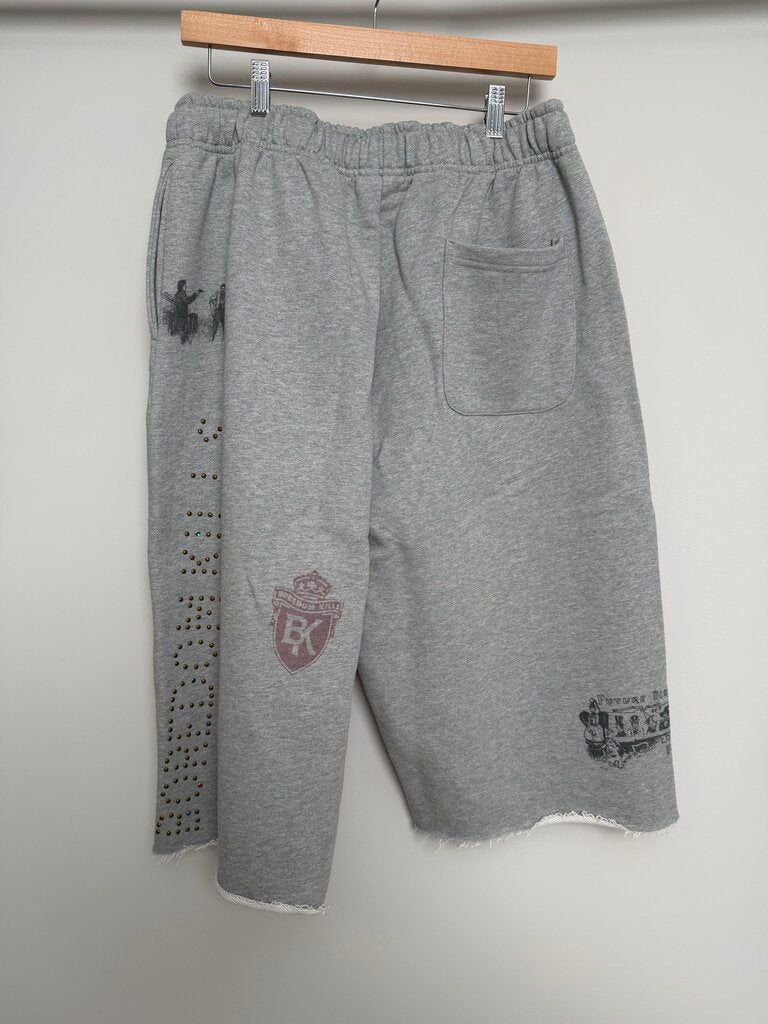 New Boredom Grey Tattoo 3qtr Shorts size L
