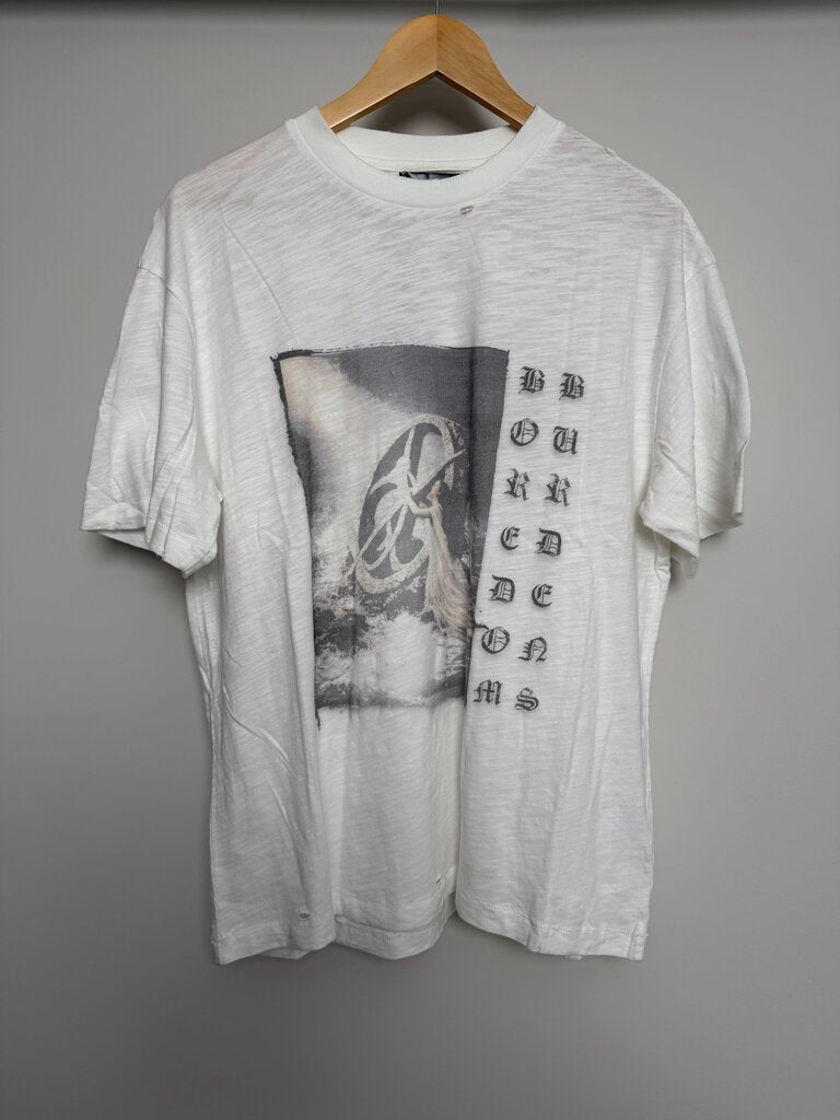 New Boredom Kills White Unplug Washed Tee size XL