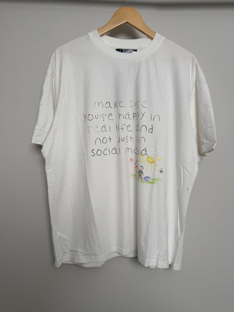 New Boredom Kills Happy in real life White Tee size M