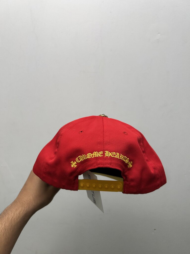 Preowned Chrome Hearts Red Yellow CH Hat