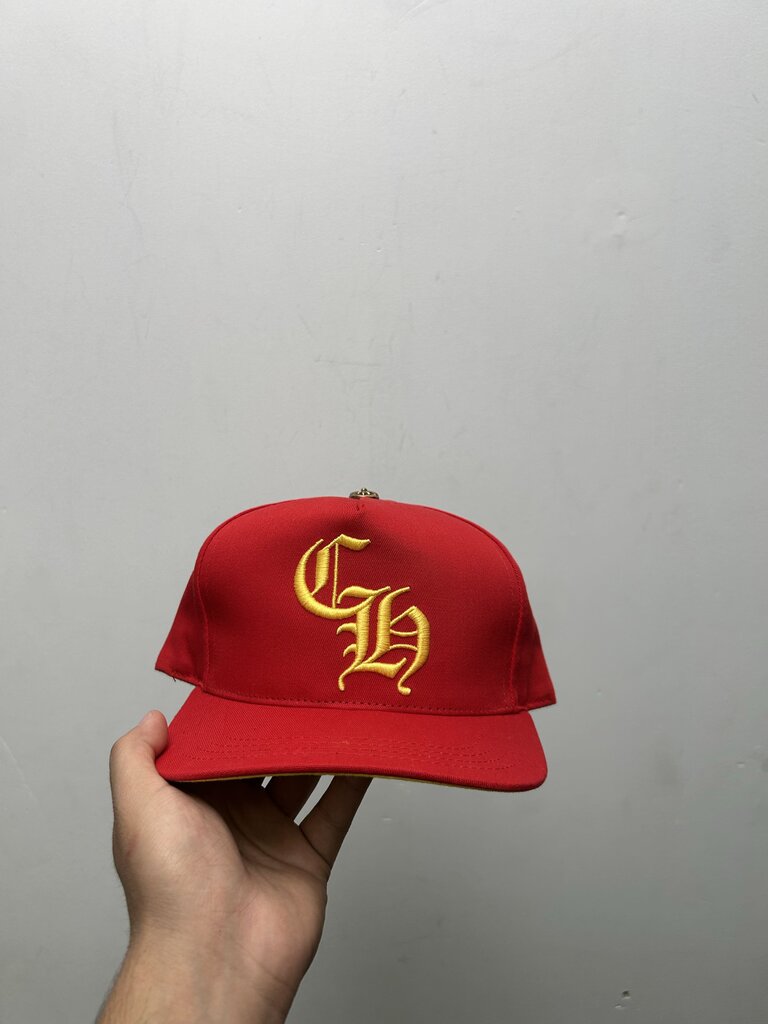 Preowned Chrome Hearts Red Yellow CH Hat